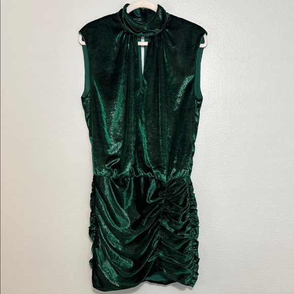 Ramy Brook Gracie Keyhole Ruched Glitter Mini Dress - Picture 2 of 7